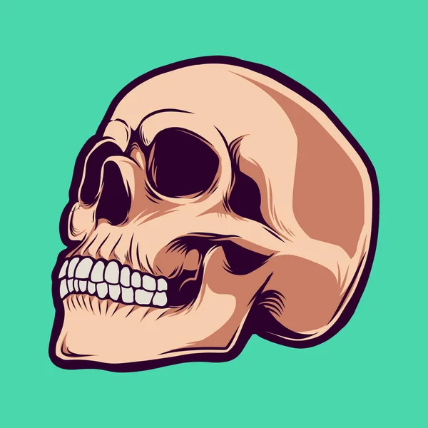 Pop Art Skull Head Vector Illustration — Vector de stock