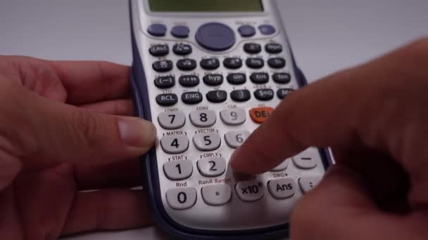 Person Doing Calculations Back School Solving Math Problems — Vídeo de stock