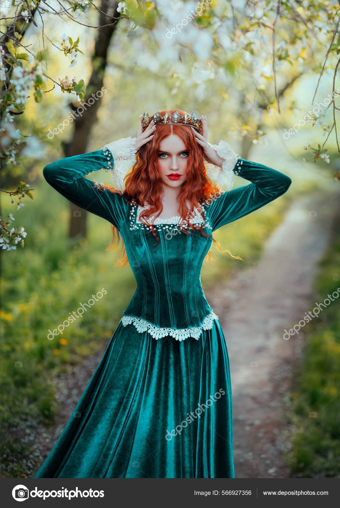 Disfraz de Dama Medieval Verde para mujer