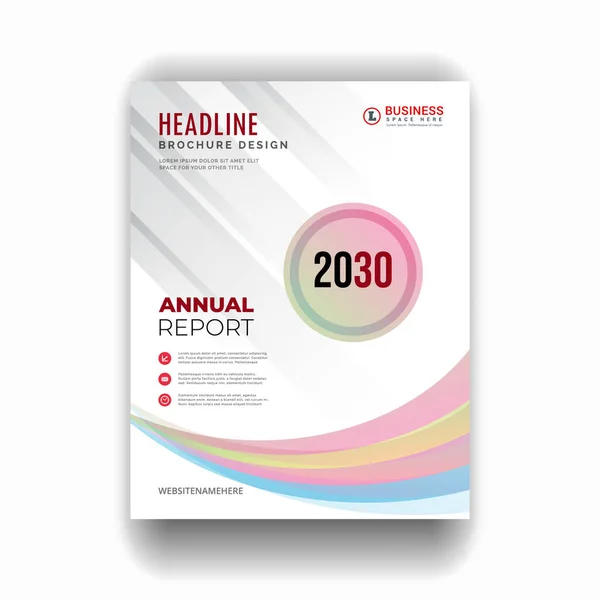 Geometric Business Annual Report Cover Page Design Template — Stock Vector