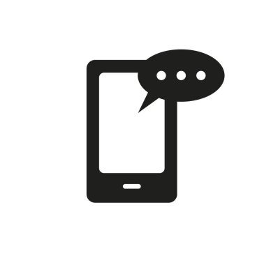 Akıllı telefon e- postası veya SMS simgesi. Mobil posta imzası simgesi.