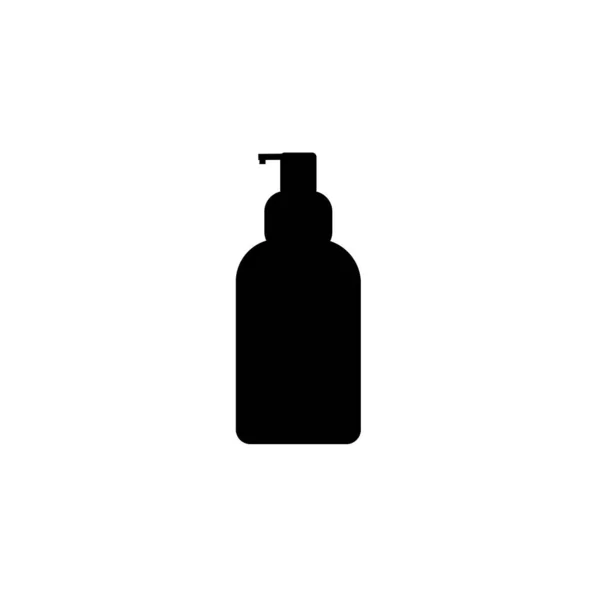 Hand Wassen Gel Pictogram Witte Achtergrond Handontsmettingsmiddel Symbool — Stockvector