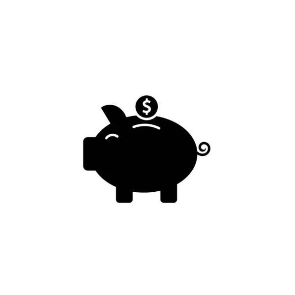 Piggy bank en dollar munt pictogram dunne lijn voor web en mobiele, moderne minimalistische platte ontwerp. EPS 10 — Stockvector