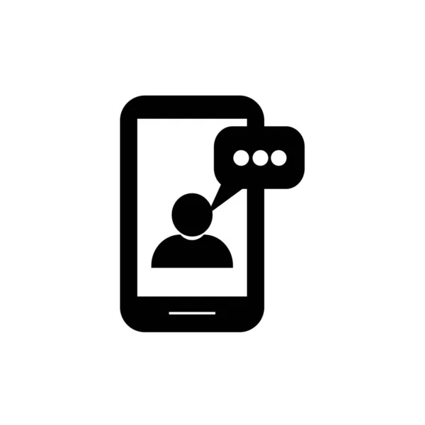 一个带有聊天泡沫的智能手机屏幕上的人物形象将其描述为智能个人助理EPS 10的概念设计图标 — 图库矢量图片