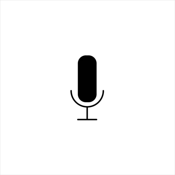 Mikrofonsymbolvektor Tonaufnahmekonzept Sprachzeichen Isoliert Auf Weißem Hintergrund Trendy Flat Style — Stockvektor