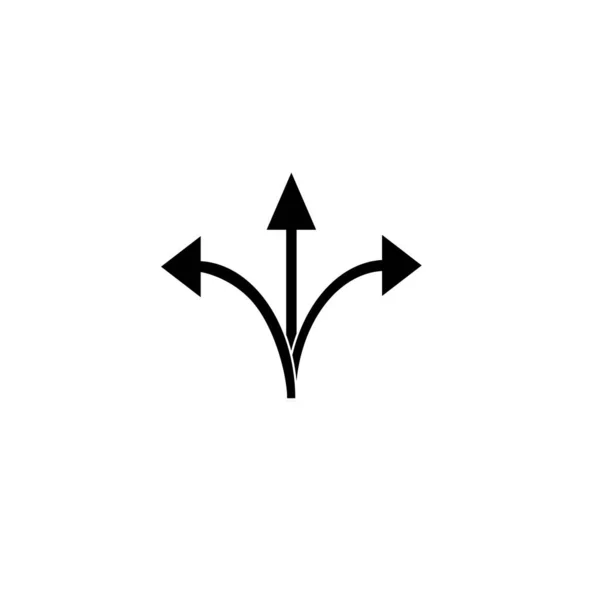 三向箭头标志 道路方向图标 矢量图 — 图库矢量图片