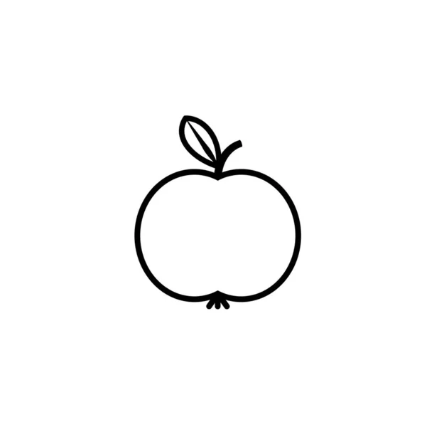 Ícone Apple Símbolo Fruta Ícone Linha Fina Fundo Branco Ilustração —  Vetores de Stock