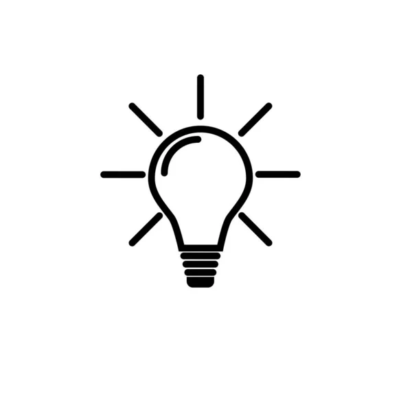 Ampoule Vecteur Icône Ligne Isolé Sur Fond Blanc Signe Idée — Image vectorielle