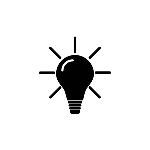 Icône Vectorielle Idée Ampoule Concept Ampoule Avec Rayons Lumineux Icône — Image vectorielle