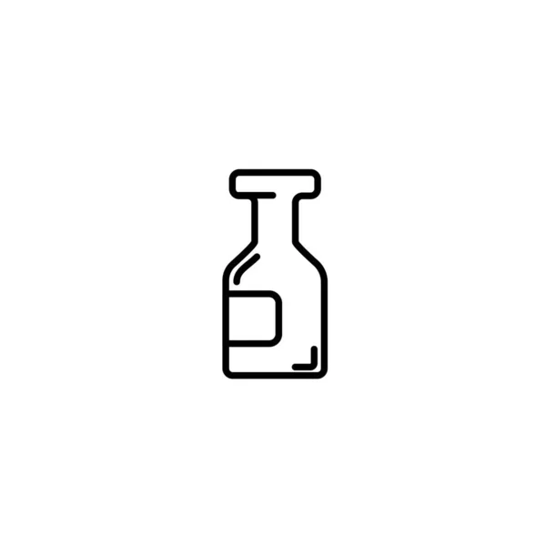 Freehand Doodle Bosquejo Vector Ilustración Vacío Anticuado Botella Leche Línea — Vector de stock