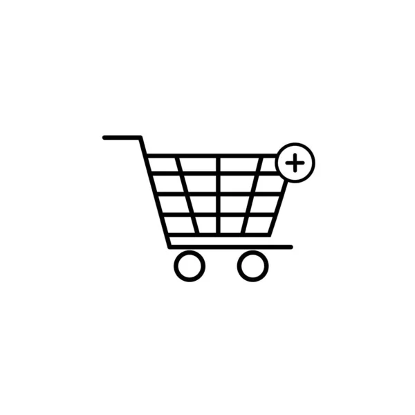 Warenkorb Symbol Mit Aus Dem Warenkorb Hinzufügen Commerce Zeichen Grafik — Stockvektor