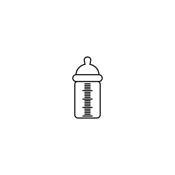 Vektor Umriss Symbol Der Babyflasche Babyflaschenvektorillustration Symbole Für Die Kinderbetreuung — Stockvektor