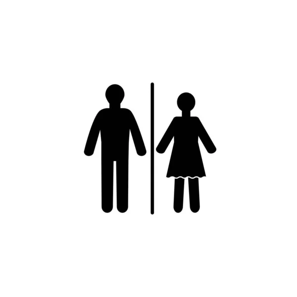 男人和女人Icon向量 简单的扁平符号 白色背景上完美的黑色象形文字插图 — 图库矢量图片