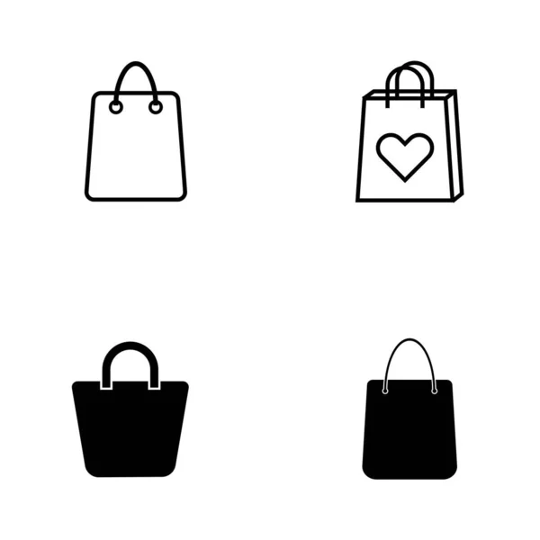 Shopping Bag Related Line Icon Set Lineare Symbole Für Papiermarktbeutel — Stockvektor