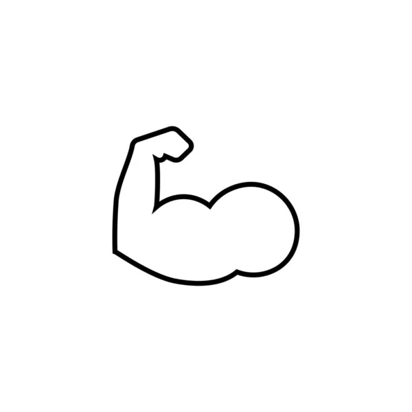 Biceps Icône Musculaire Bodybuilder Signe Fort Bras Haltérophilie Symbole Fitness — Image vectorielle