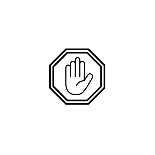 Stop Octagonal Stop Hand Sign Para Atividades Proibidas Ilustração Vetorial — Vetor de Stock