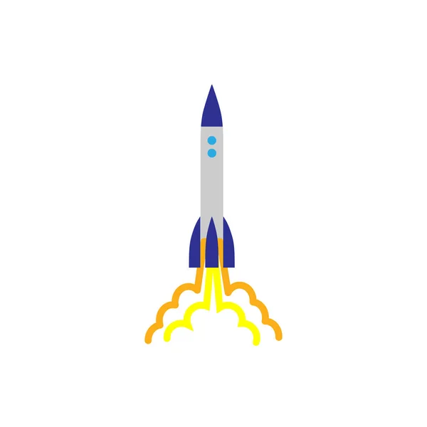 Icono Cohete Plano Ilustración Aislada Sobre Fondo Blanco Signo Gris — Archivo Imágenes Vectoriales