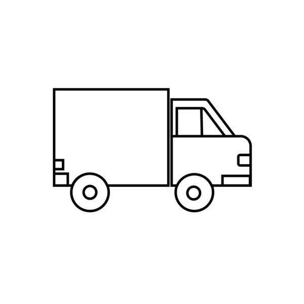 Ícone Contorno Caminhão Vetor Isolado Transporte Entrega Símbolo Simples — Vetor de Stock