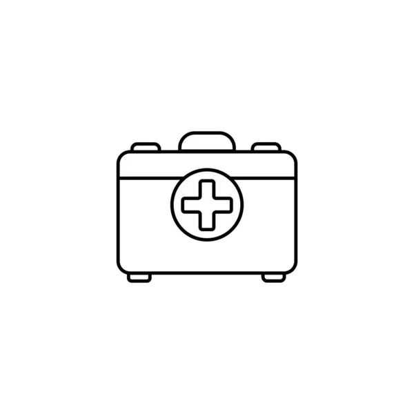 First Aid Box Icon White Background Line Style Vector Illustration — Stock Vector