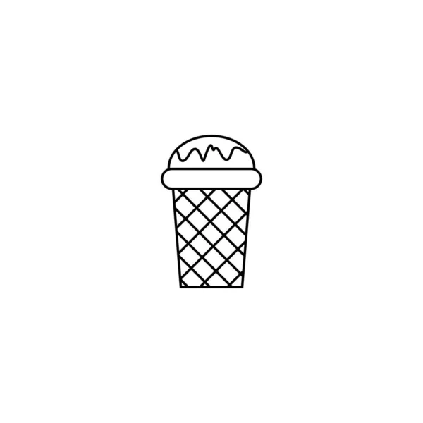 Иконка Ванильного Мороженого Вафельной Рожке Круговорот Мягкого Мороженого Текстурированной Вафельной — стоковый вектор