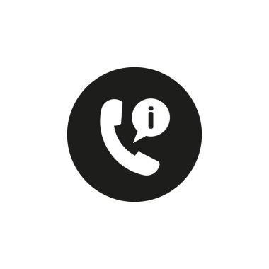 Telefon alıcısı bilgi işareti el çizilmiş anahat doodle simgesi ile. Müşteri Hizmetleri, yardım, destek kavramı. Baskı, web, mobil ve beyaz arka plan üzerinde infographics için vektör kroki çizim.