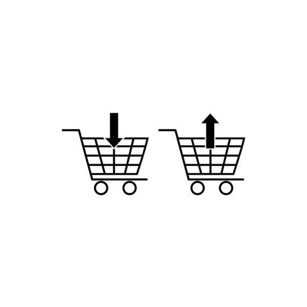 Shopping Filled Cart Line Vector Minimalistic Icon Commerce Symbol Supermarket — Stock Vector