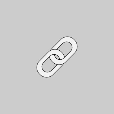 Link Simgesi gri arkaplanda izole edilmiş modaya uygun düz stil. Web sitesi tasarımınız için zincir sembolü, logo, uygulama, UI. Vektör illüstrasyonu, EPS10.