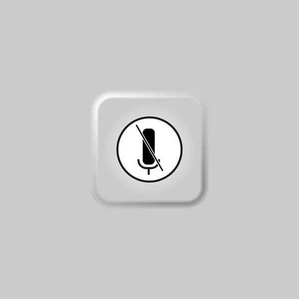 Mute Microphone Icon Vector Illustration Design Isolated Flat Black Button — Stock Vector