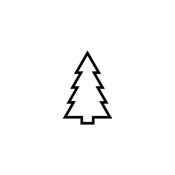 Sílhueta Árvore Natal Árvore Natal Fundo Árvore Ilustração Isolada Ícone —  Vetores de Stock