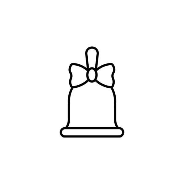 贝尔Bell 新年快乐的象征 孤立的矢量图标 象形文字 平面图形和网页设计风格 — 图库矢量图片