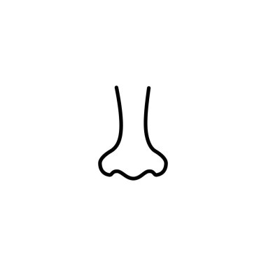 Burun çizgisel simgesi. İnce çizgili çizim. Contour sembolü. Vektör izole çizim. Düzenlenebilir vuruş