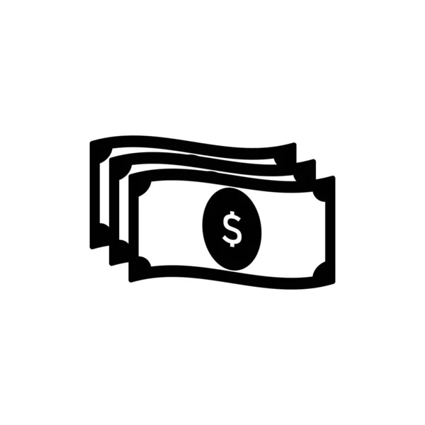 Desenho Ícone Dinheiro Dólar Ícone Dinheiro Dólar Design Estilo Plano — Vetor de Stock