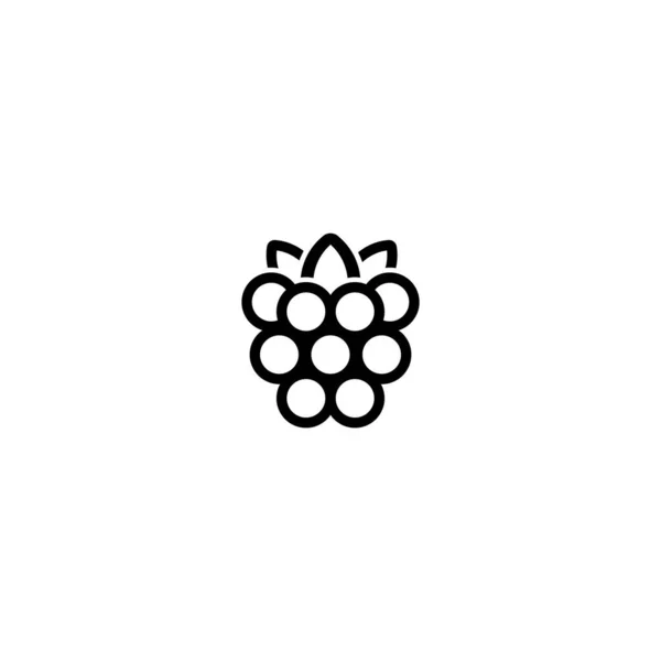 树莓黑莓图标 白色背景上的黑色平面矢量插图 Eps — 图库矢量图片