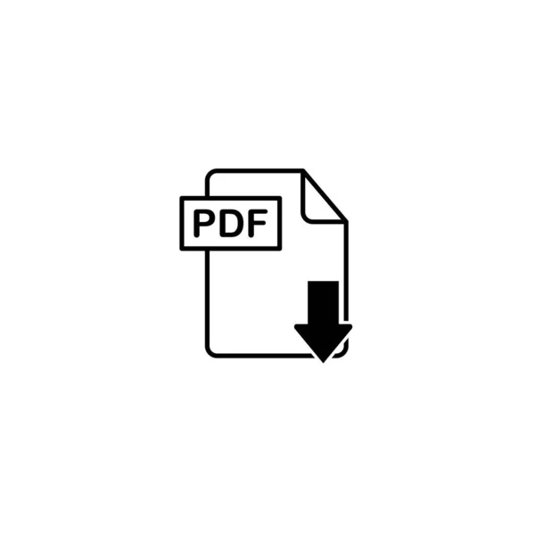 Pdf图标向量 简单的扁平符号 白色背景上完美的黑色象形文字插图 — 图库矢量图片