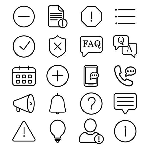 Simple Conjunto Advertencias Relacionadas Con Iconos Línea Vectorial Contiene Iconos — Vector de stock