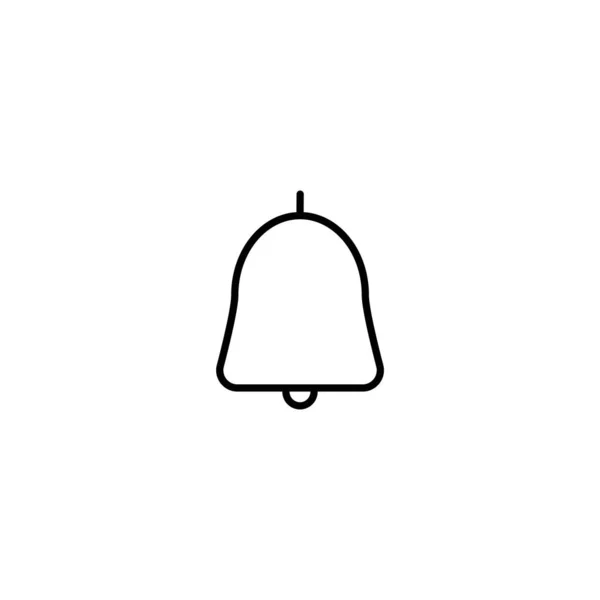 Icône Linéaire Bell Noir Illustration Contour Symbole Notofication Isolé Sur — Image vectorielle