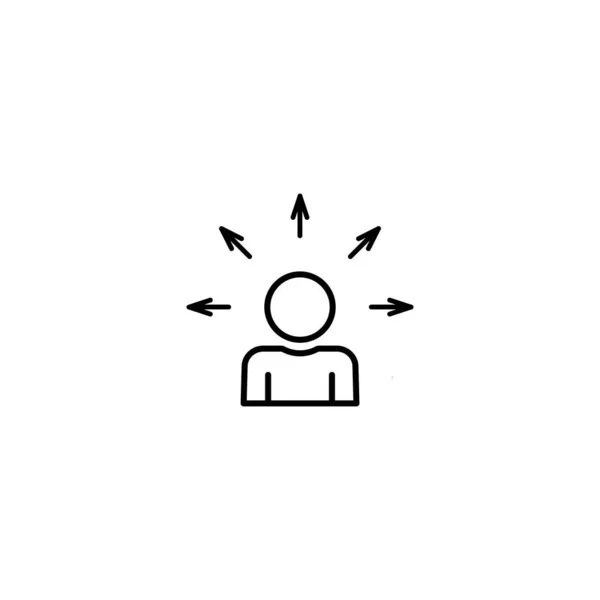 Multi Task Employer Business People Icon Simple Line Flat Illustration — Stock Vector