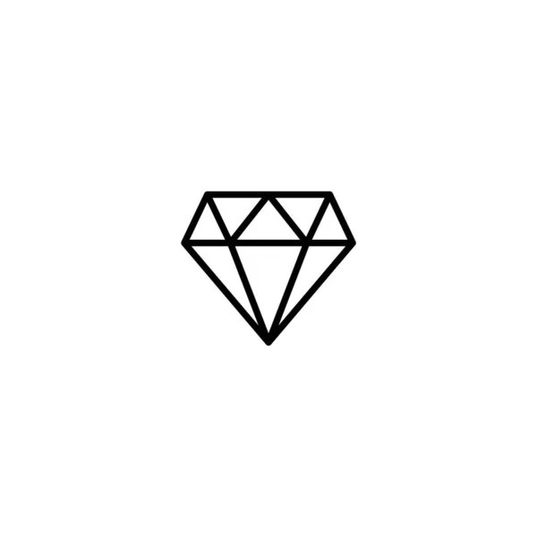 Wielka Ikona Diamentów Zarys Duży Diament Wektor Ikona Dla Projektowania — Wektor stockowy