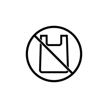 Plastik poşet yasak tabelası yok. Plastik poşet posterine hayır de. Tek kullanımlık selofan ve politen paket yasaklama işareti. Kirlilik sorunu kavramı. Vektör illüstrasyonu.