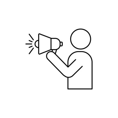 Sunucu ana hatları vektör simgesi. İnce çizgi siyah sunucu simgesi, düz vektör basit element çizimi düzenlenebilir insan becerileri kavramı beyaz arkaplanda izole vuruş