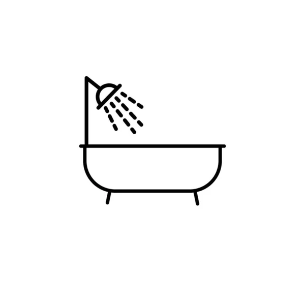 婴儿浴缸直线图标 细线图解 绕道标志 矢量孤立的轮廓图 可编辑笔划 — 图库矢量图片