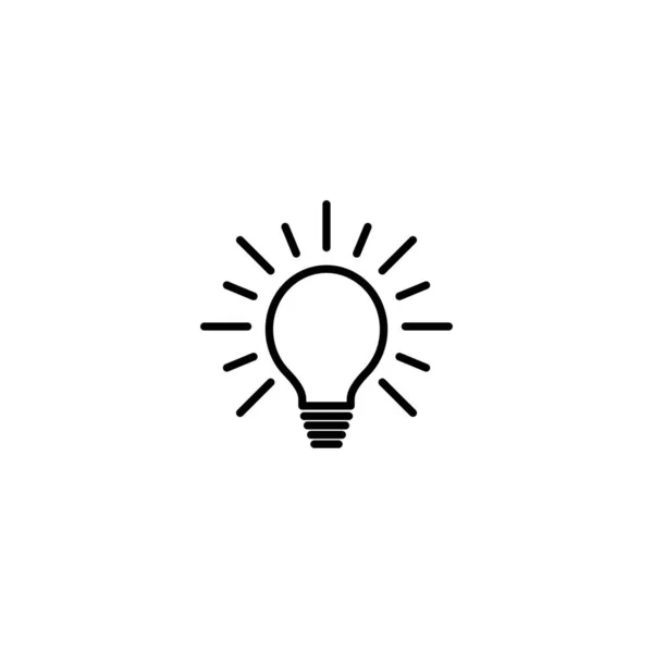 Ampoule Vecteur Icône Ligne Isolé Sur Fond Blanc Signe Idée — Image vectorielle