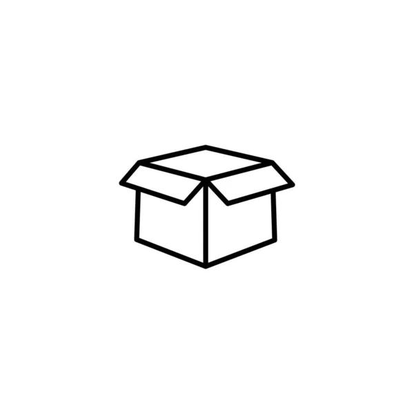 ボックスのアイコンや近代的なライン スタイルのロゴ Web サイトのデザインおよびモバイル アプリケーションの高品質黒のアウトライン ピクトグラム 白の背景にベクトル画像 — ストックベクタ