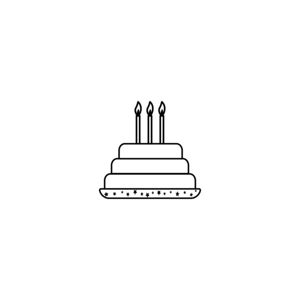 Cake Icon Vector Trendy Flat Style Isolated White Background Image — Stock Vector