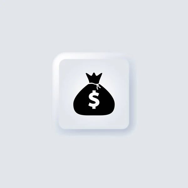 Money Payment Wallet Neumorphic Style Vector Icon Simple Element Illustration — Archivo Imágenes Vectoriales