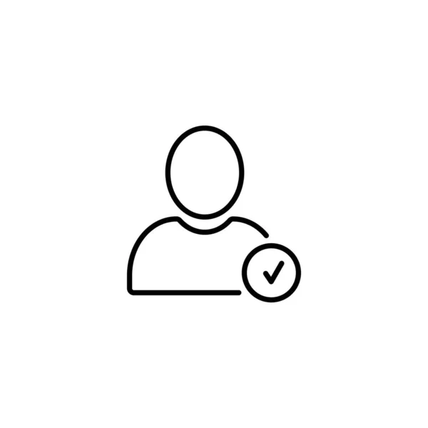Benutzerprofil Zeichen Web Symbol Mit Häkchen Glyphenzeichen Benutzer Autorisierte Vektor — Stockvektor