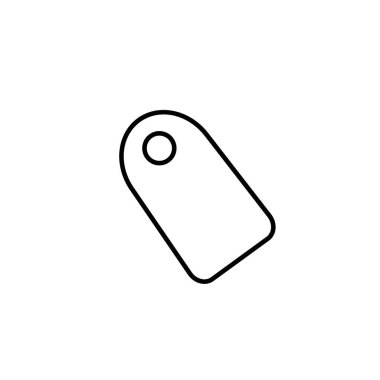 Fiyat etiketi simgesi. Web siteleri ve uygulamalar için etiketi etiket simgesi. Satış simgesi beyaz zemin üzerine etiket. Düz çizgi vektör çizim