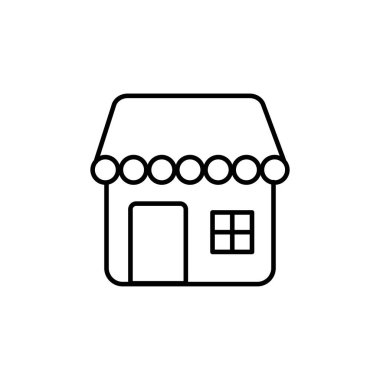 Dükkan binası simgesi illüstrasyonu izole vektör işareti