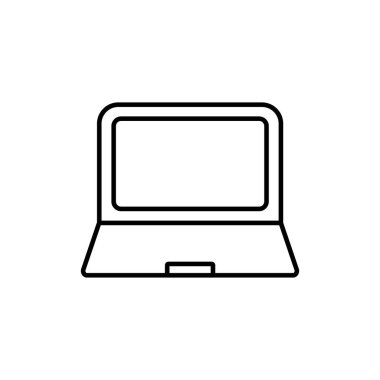 Laptop vektör simgesi. Beyaz arkaplanda izole edilmiş sembol. Vektör
