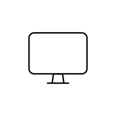 Bilgisayar monitör simgesini. Düz Pc sembolü. Vektör çizim,